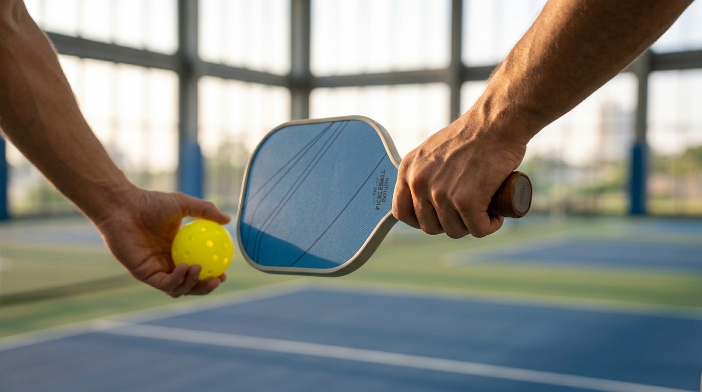 Climate controlled indoor pickleball court setup